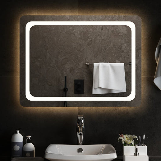 Berkfield LED Bathroom Mirror 80x60 cm