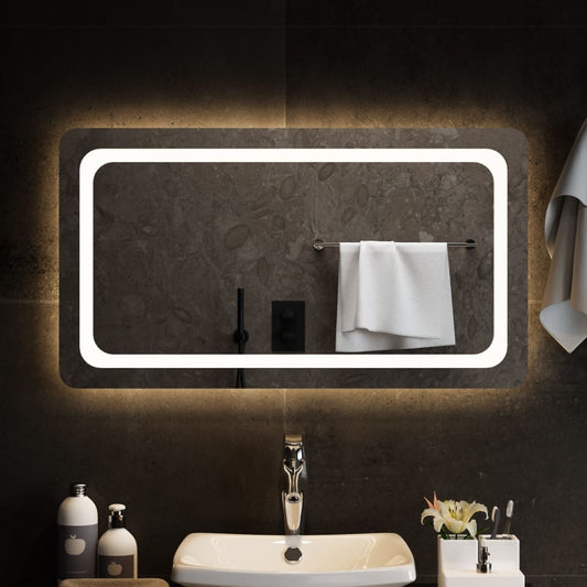 Berkfield LED Bathroom Mirror 90x50 cm