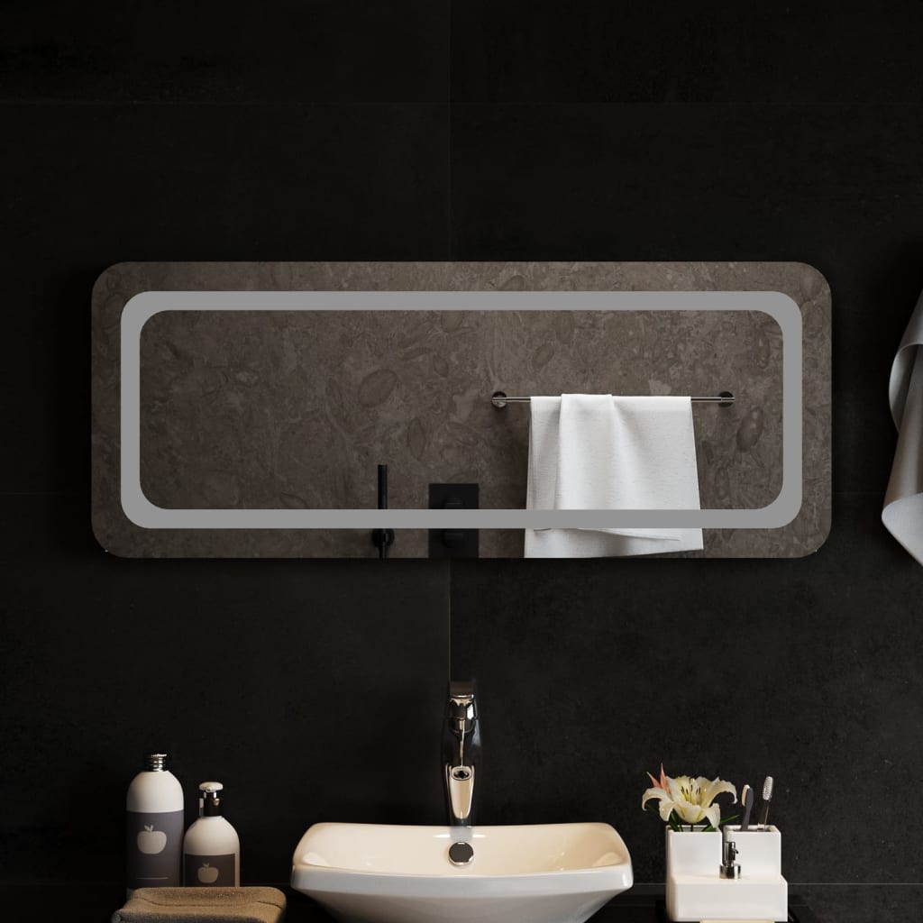 Berkfield LED Bathroom Mirror 100x40 cm