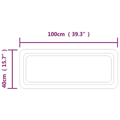 Berkfield LED Bathroom Mirror 100x40 cm