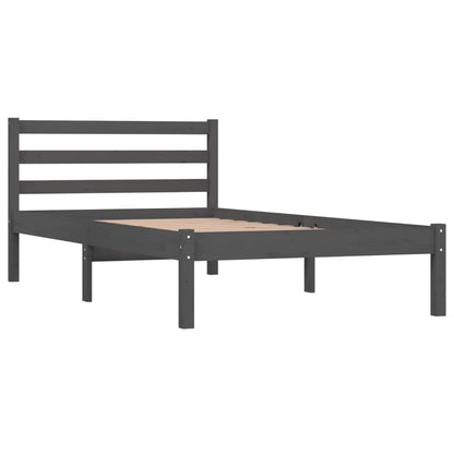 Berkfield Bed Frame Solid Wood Pine 90x190 cm Grey Single