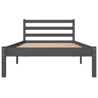 Berkfield Bed Frame Solid Wood Pine 90x190 cm Grey Single