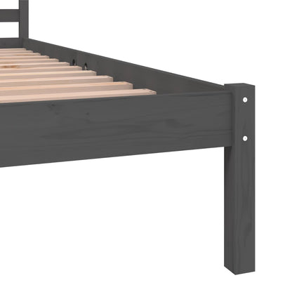 Berkfield Bed Frame Solid Wood Pine 90x190 cm Grey Single