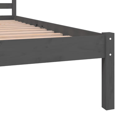 Berkfield Bed Frame Solid Wood Pine 135x190 cm Grey Double