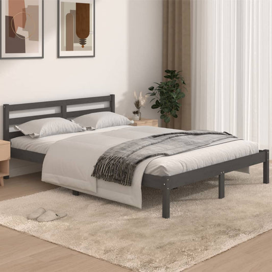 Berkfield Day Bed Solid Wood Pine 140x190 cm Grey