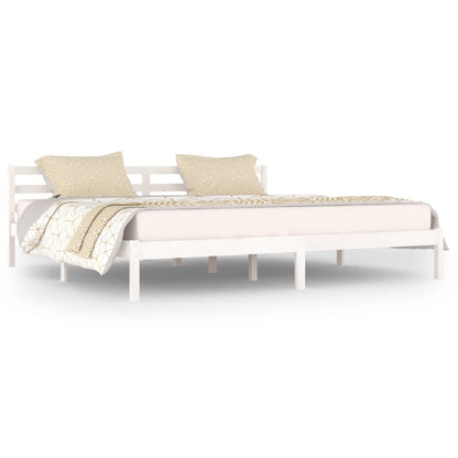 Berkfield Day Bed Solid Wood Pine 200x200 cm Super King White