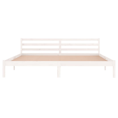 Berkfield Day Bed Solid Wood Pine 200x200 cm Super King White