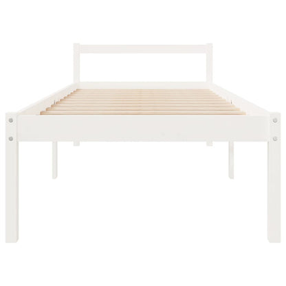 Berkfield Bed Frame White 75x190 cm Small Single Solid Wood Pine