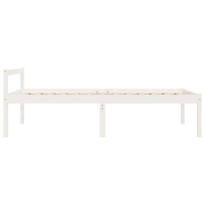 Berkfield Bed Frame White 75x190 cm Small Single Solid Wood Pine