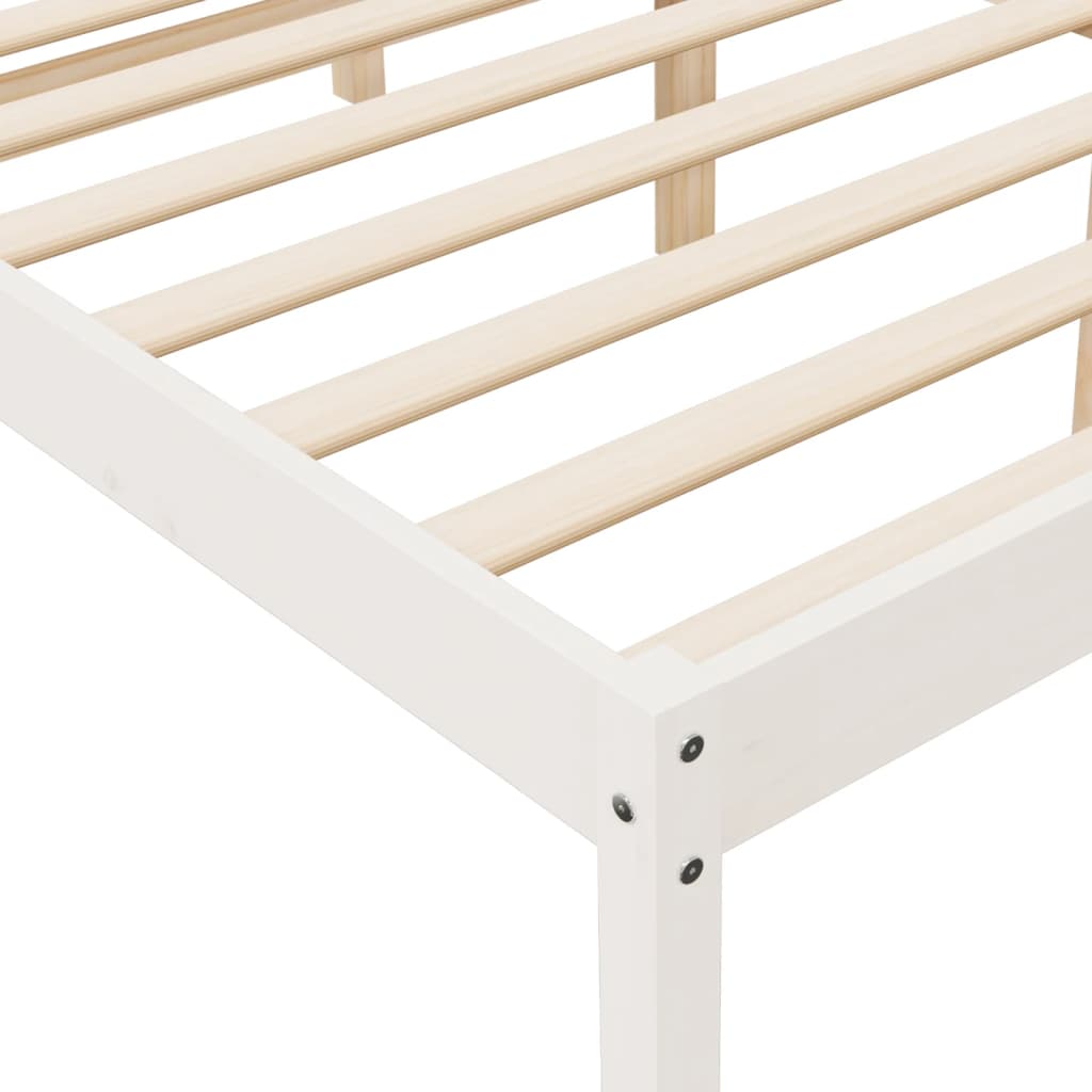Berkfield Bed Frame White 75x190 cm Small Single Solid Wood Pine