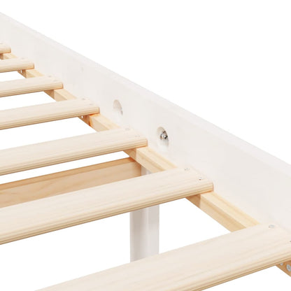Berkfield Bed Frame White 75x190 cm Small Single Solid Wood Pine