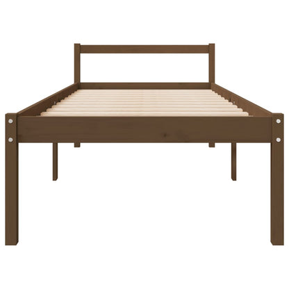 Berkfield Bed Frame Honey Brown 75x190 cm Small Single Solid Wood Pine