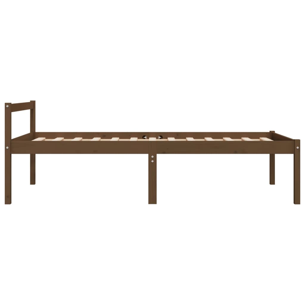 Berkfield Bed Frame Honey Brown 75x190 cm Small Single Solid Wood Pine