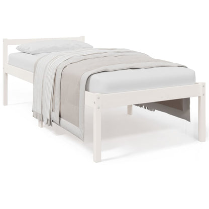 Berkfield Bed Frame White 90x190 cm Single Solid Wood Pine