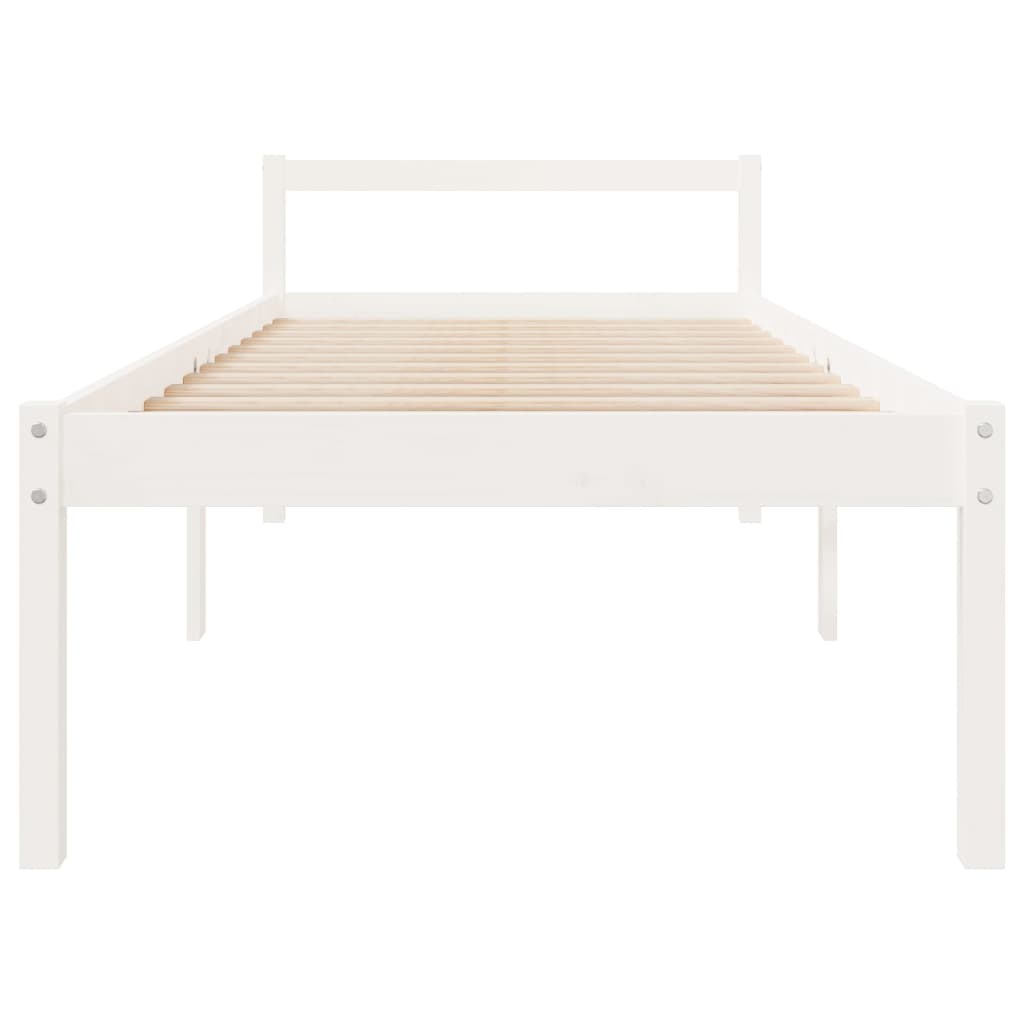 Berkfield Bed Frame White 90x190 cm Single Solid Wood Pine