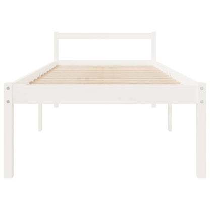 Berkfield Bed Frame White 90x190 cm Single Solid Wood Pine