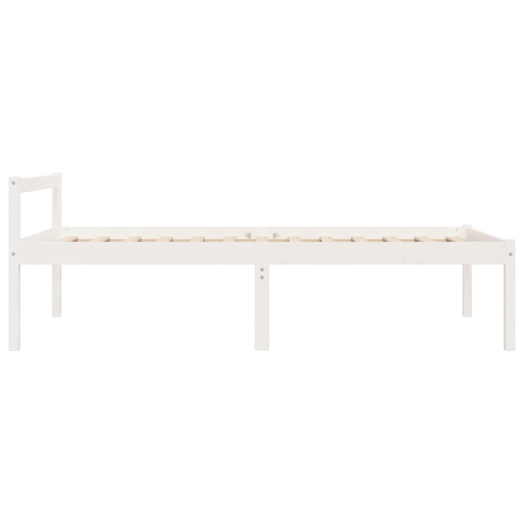 Berkfield Bed Frame White 90x190 cm Single Solid Wood Pine