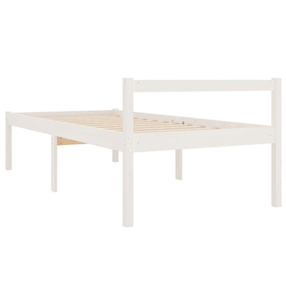 Berkfield Bed Frame White 90x190 cm Single Solid Wood Pine