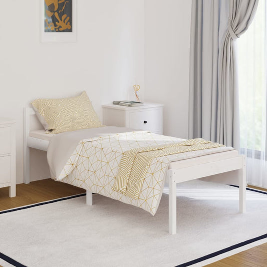 Berkfield Bed Frame White 90x200 cm Solid Wood Pine