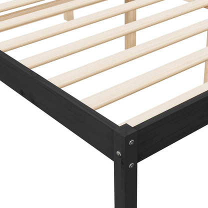 Berkfield Bed Frame Black 180x200cm Super King Size Solid Wood Pine