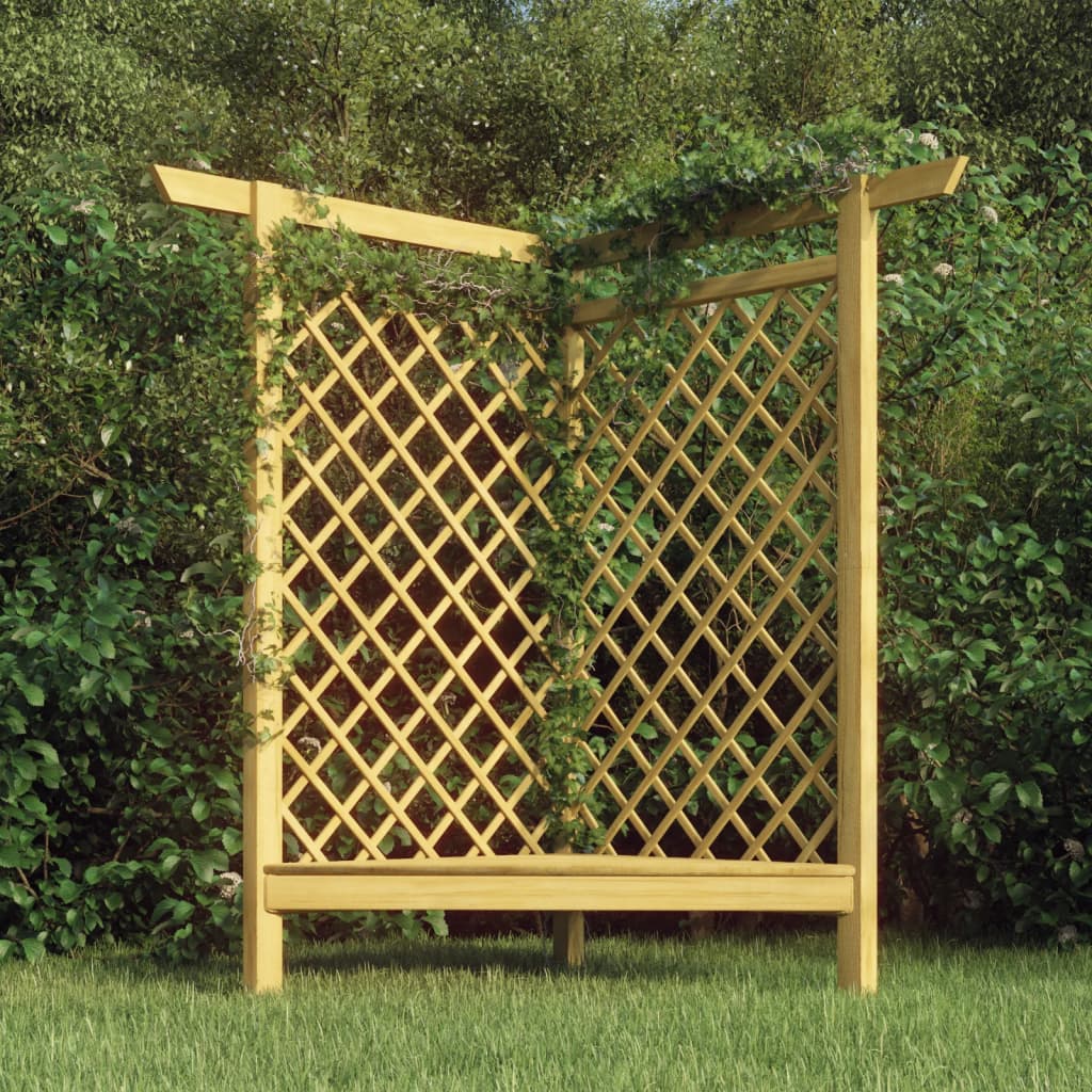 Berkfield Corner Pergola with Bench 166x81x174 cm Impregnated Pinewood