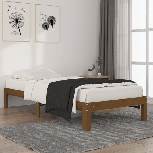 Berkfield Bed Frame Honey Brown Solid Wood Pine 90x200 cm