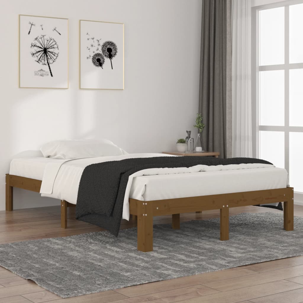 Berkfield Bed Frame Honey Brown Solid Wood Pine 120x200 cm