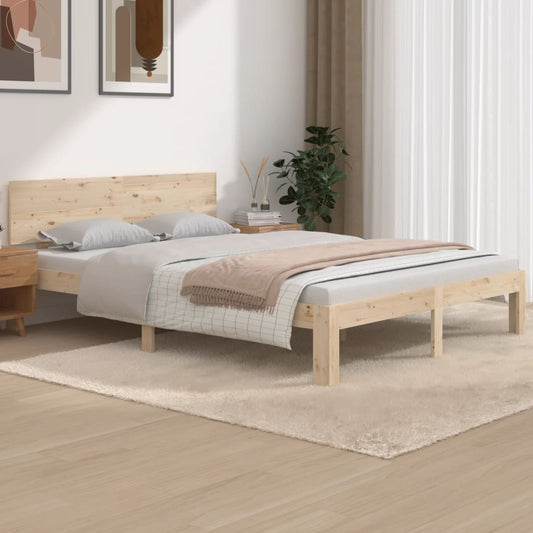 Berkfield Bed Frame Solid Wood Pine 140x190 cm