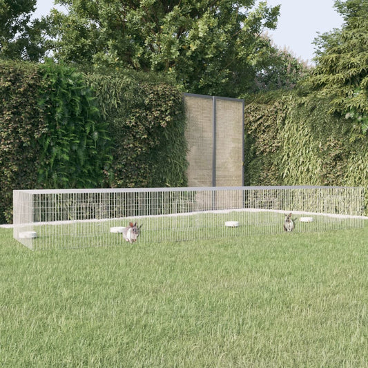 Berkfield 4-Panel Rabbit Cage 433x109x54 cm Galvanised Iron