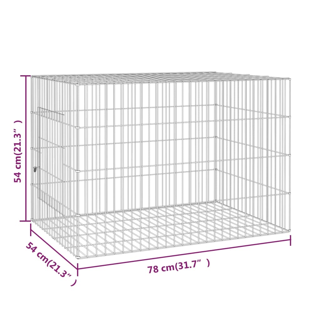 Berkfield Rabbit Cage 78x54x54 cm Galvanised Iron