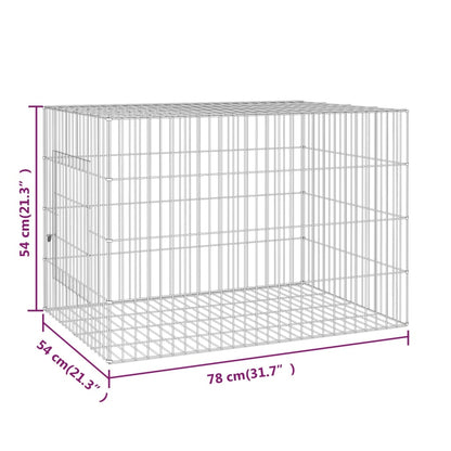 Berkfield Rabbit Cage 78x54x54 cm Galvanised Iron