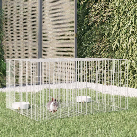 Berkfield 2-Panel Rabbit Cage 110x79x54 cm Galvanised Iron