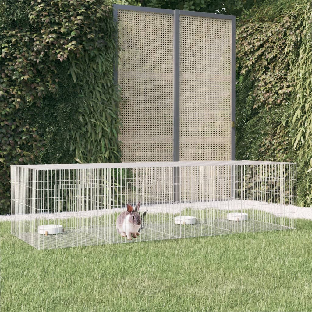 Berkfield 4-Panel Rabbit Cage 217x79x54 cm Galvanised Iron