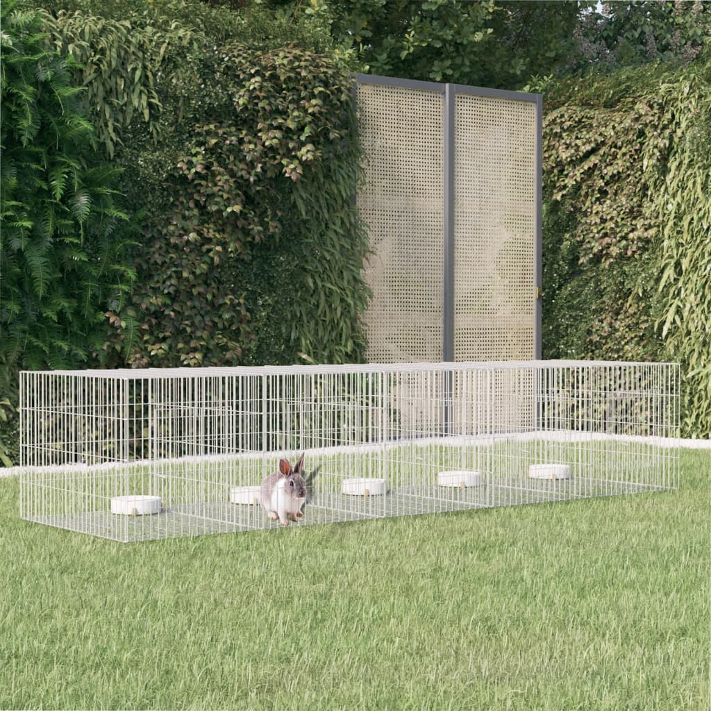 Berkfield 5-Panel Rabbit Cage 273x79x54 cm Galvanised Iron
