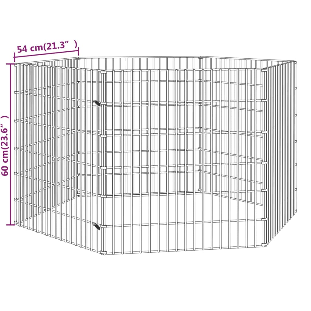 Berkfield 6-Panel Rabbit Cage 54x60 cm Galvanised Iron