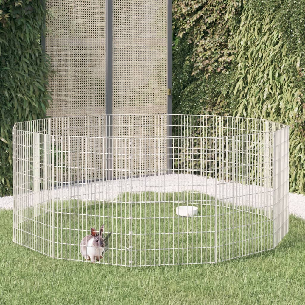 Berkfield 12-Panel Rabbit Cage 54x80 cm Galvanised Iron