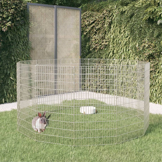 Berkfield 12-Panel Rabbit Cage 54x100 cm Galvanised Iron