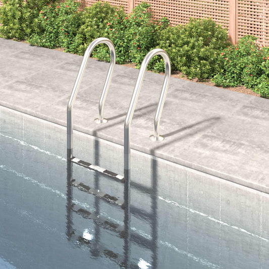 Berkfield Pool Ladder 54x38x184.5 cm 304 Stainless Steel