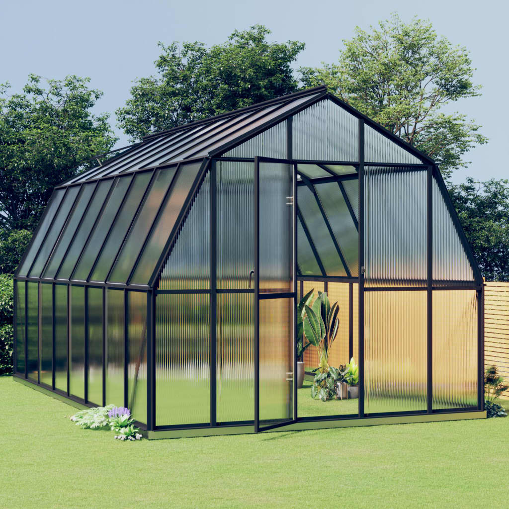 Berkfield Greenhouse with Base Frame Anthracite 12.63 m�__ Aluminium
