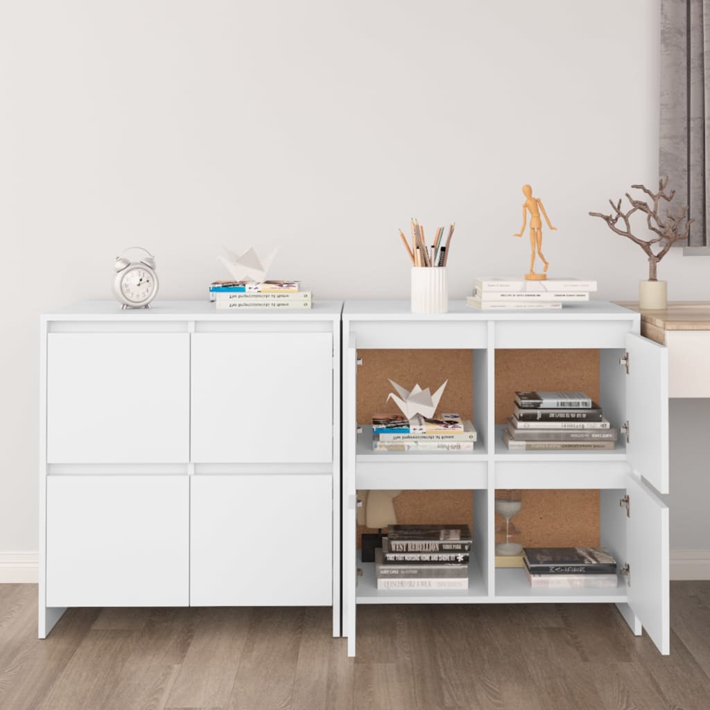 Berkfield Sideboards 2 pcs White 70x41x75 cm Engineered Wood