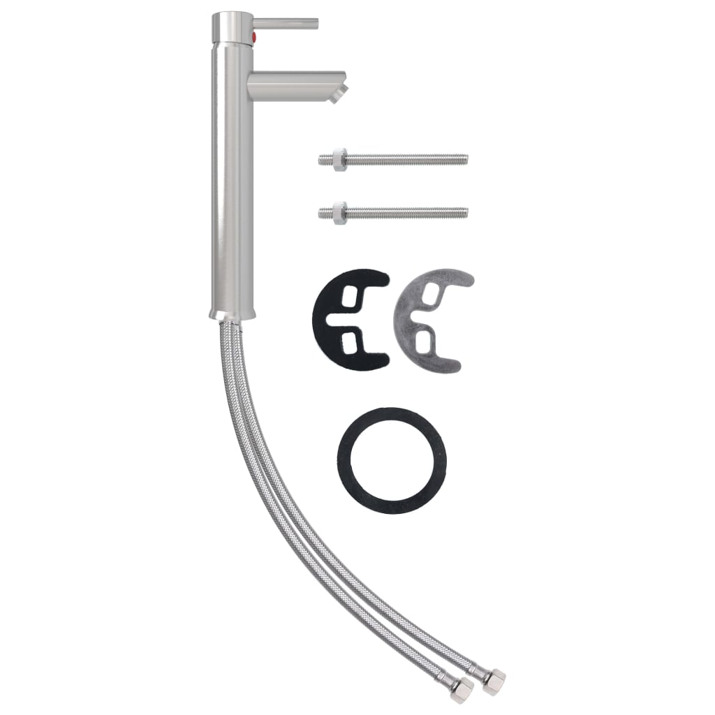 Berkfield Bathroom Sink with Tap and Push Drain Frosted Tempered Glass