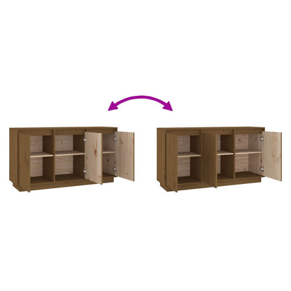 Berkfield Sideboard Honey Brown 111x34x60 cm Solid Wood Pine