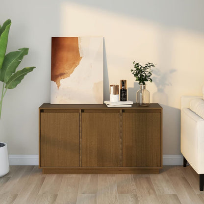 Berkfield Sideboard Honey Brown 111x34x60 cm Solid Wood Pine