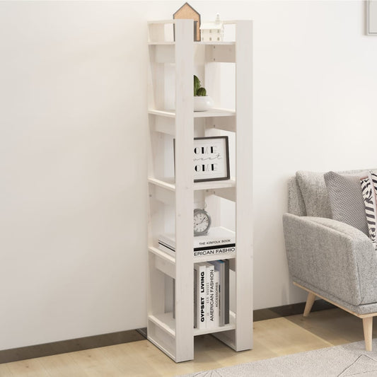 Berkfield Book Cabinet/Room Divider White 41x35x160 cm Solid Wood Pine