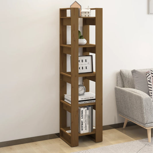 Berkfield Book Cabinet/Room Divider Honey Brown 41x35x160 cm Solid Wood Pine