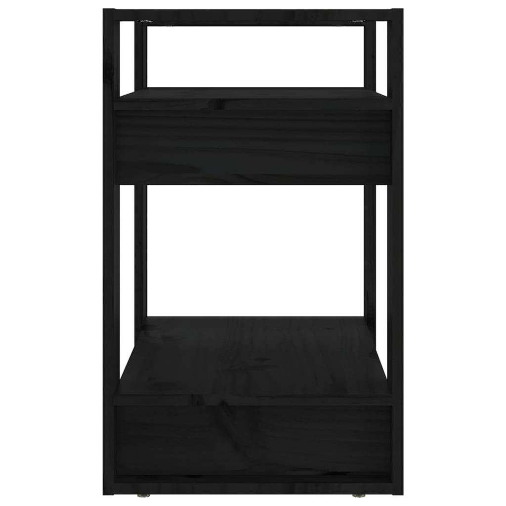 Berkfield Book Cabinet/Room Divider Black 60x35x57 cm Solid Wood Pine