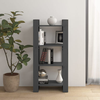 Berkfield Book Cabinet/Room Divider Grey 60x35x125 cm Solid Wood