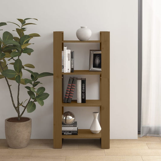 Berkfield Book Cabinet/Room Divider Honey Brown 60x35x125 cm Solid Wood