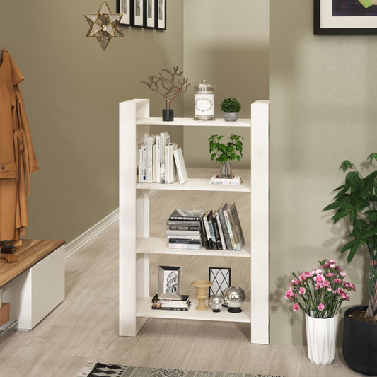 Berkfield Book Cabinet/Room Divider White 80x35x125 cm Solid Wood Pine
