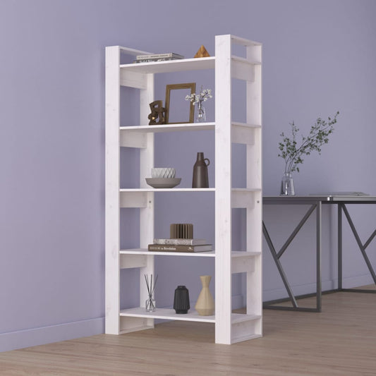 Berkfield Book Cabinet/Room Divider White 80x35x160 cm Solid Wood